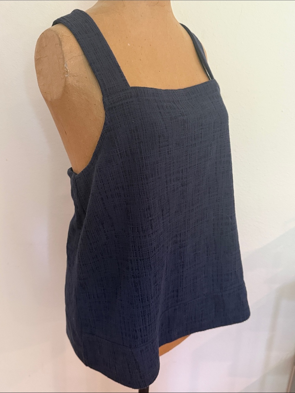 Madewell L Navy Square-Neck Tank Top